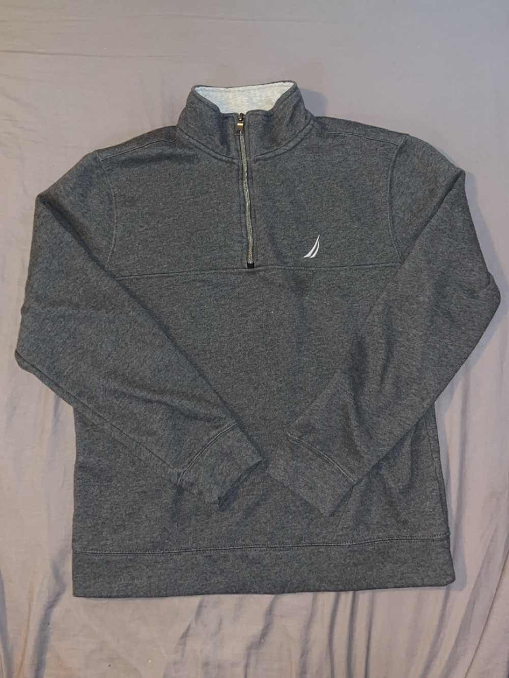 Nautica Men's Dark Gray Quarter-Zip Pullover Sweater
